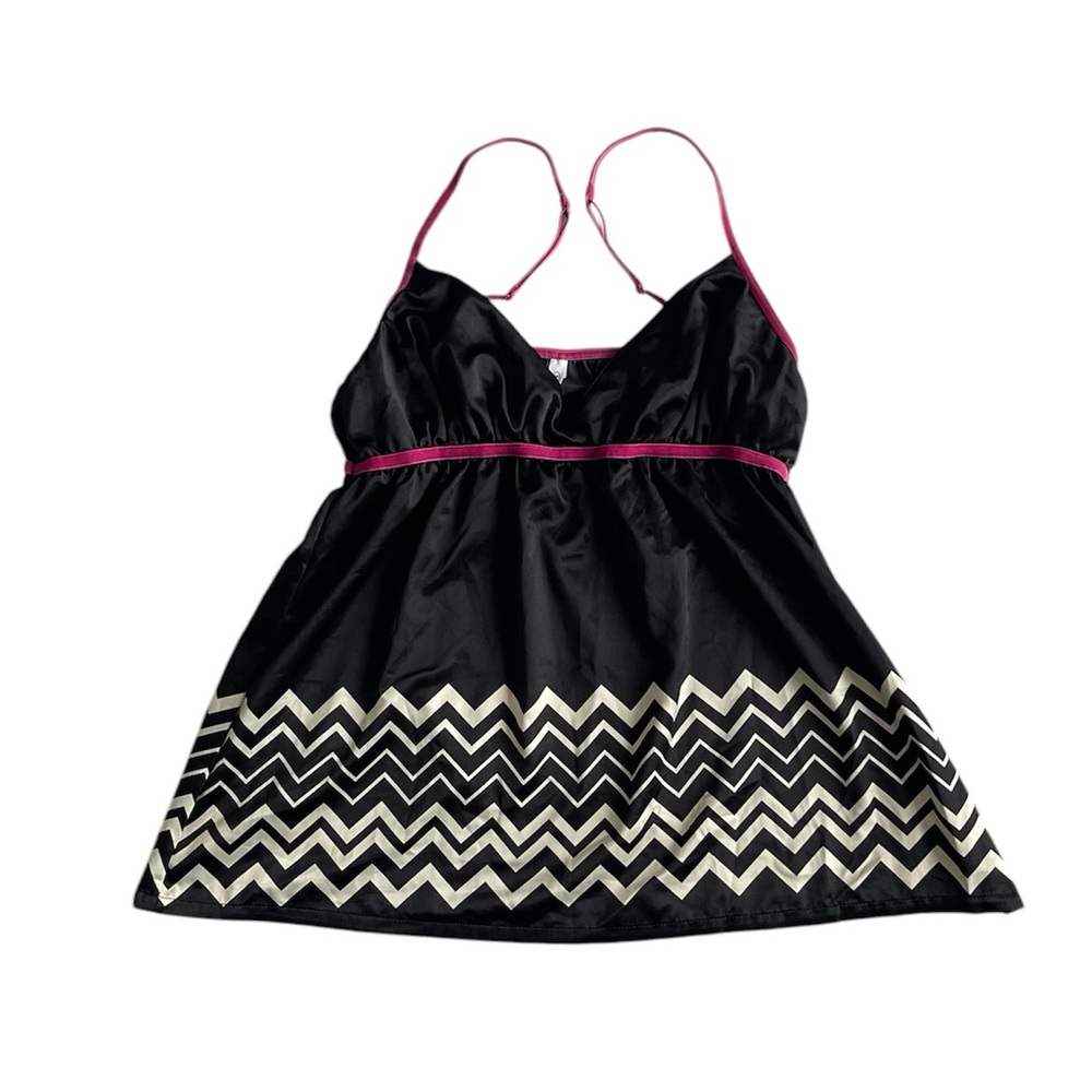 Missoni For Target Baby Doll Camisole Top Pink & Black Y2K 2000’s Satin Cami M